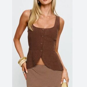 Moa Moa Brown Button-Up Vest